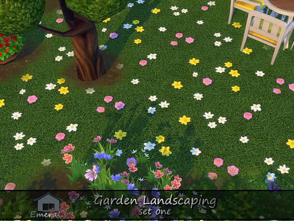 Sims 4 — Garden Landscaping set one 6 by Emerald — Bring nature to your outdoor space with unique Eco terrain.