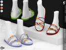 Sims 4 — Shoes KP 1 9- Female by KaTPurpura — Flat sandals with round ribbons and butterflies
