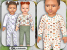 Sims 4 — Infants Woodland Kids Babygrows by Pelineldis — Kids fashion clothing: five babygrows for infants boys and girls