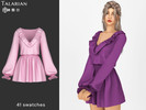 Sims 4 — Anne Ruffle V Neck Mini Dress by talarian — Flowy mini dress with a deep V-neckline framed by ruffles, balloon