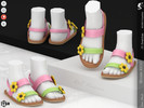 Sims 4 — Shoes KP 2 0- Child by KaTPurpura — Flat sandals with thick straps and flower decoration
