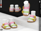 Sims 4 — Shoes KP 2 0- Toddler by KaTPurpura — Flat sandals with thick straps and flower decoration