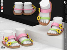 Sims 4 — Shoes KP 2 0- Infant by KaTPurpura — Flat sandals with thick straps and flower decoration
