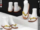 Sims 4 — Shoes KP 2 1- Child by KaTPurpura — Flat sandals with sunflower flower details