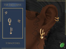 Sims 4 — Teia Heart Hoops by Pitted0live — Multiple hoop piercings with cute heart charms Custom catalog image
