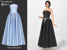 Sims 4 — Azariah Strapless Corset Maxi Dress by talarian — Strapless maxi dress with structured corset bodice, fitted