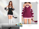 Sims 4 — CAT UNIFORM by ZNsims — Uniform, cat, tail, bell, hollowed-out