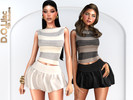 Sims 4 — Sweet Vibe Set by DOLilac — Includes: (Top + Bottom)
