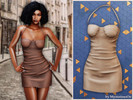 Sims 4 — Sculpted leather mini dress by MysteriousOo — A bold faux leather mini dress featuring a fitted bodycon shape