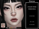 Sims 4 — Chain Nose Piercings by Venerian by Venerian — 10 swatches Teen to elder Found in the left nostril piercing