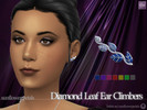 Sims 4 — Diamond Leaf Ear Climbers by SunflowerPetalsCC — A pair of diamond earrings in the shape of leaves. Comes in 7