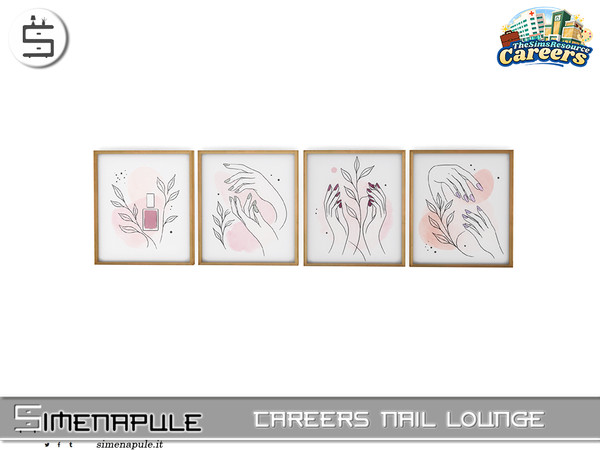 Sims 4 — [SeN4] Careers Nail Lounge - Framed Nail Art Print by Simenapule — Careers Nail Lounge is a stylish nail salon