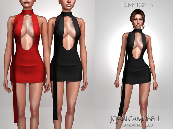 Sims 4 — KUMY DRESS by Joan_Campbell_Beauty_ — 9 swatches Custom thumbnail Original mesh