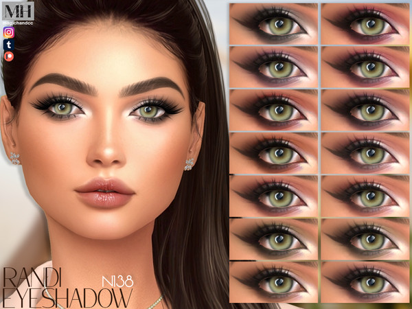 Sims 4 — Randi Eyeshadow by MagicHand — Winged Shadow Blend Makeup in 18 colors - HQ Compatible.