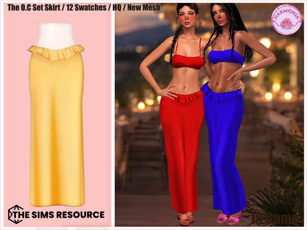 Sims 4 — Harmonia_TSR_OCsetSkirt by Harmonia — Ruffle Detail Top and Skirt 12 Swatches