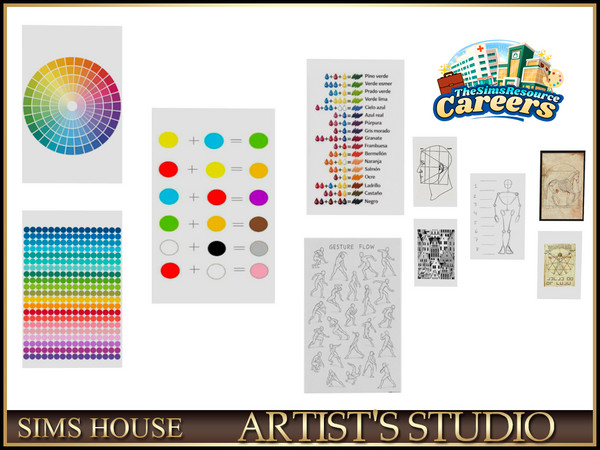 Sims 4 — Sims House ARTIST'S POSTERS | ARTIST'S STUDIO by Sims_House — ARTIST'S STUDIO