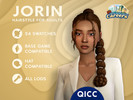 Sims 4 — Careers - Jorin Hair by qicc — Textured bubble braid ponytail hair with face-framing strands. - Maxis Match