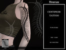 Sims 4 — Centipede Tattoo by Venerian by Venerian — 8 swatches with different placements: