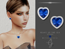 Sims 4 — PATREON - Heart of the Sea Earrings by Glitterberryfly — A blue gemstone heart earring
