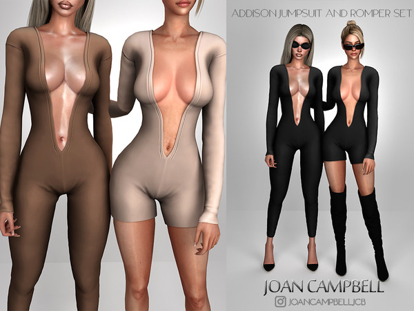 Sims 4 — ADDISON ROMPER AND JUMPSUIT SET by Joan_Campbell_Beauty_ — INCLUDES: JUMPSUIT (13 swatches)