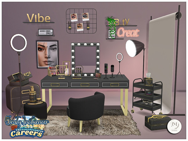 Sims 4 — Careers beauty influencer1 by jomsims — Create the perfect beauty influencer studio with this glamorous and