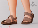 Sims 4 — Male Buckle Strap Sandals by FlyStone — Male open-toe sandals with wide crossover straps, adjustable ankle