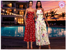 Sims 4 — Set - Lisa Collection by Harmonia — Skater Midaxi Dress 11 Swatches