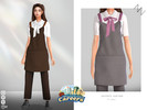 Sims 4 — WAITER'S UNIFORM by ZNsims — waiter, uniform, trousers, bow tie, apron