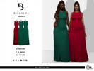 Sims 4 — Wrap Waist Maxi Dress by Bill_Sims — This dress features a coat neckline and a wrap waist design in a