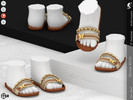 Sims 4 — Shoes KP 2 2- Infant by KaTPurpura — Flat sandals in earth tones with gold details and a butterfly