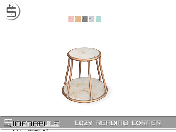 Sims 4 — [SeN4] Cozy Reading Corner - Accent Table by Simenapule — A soft and stylish set designed to create a cozy
