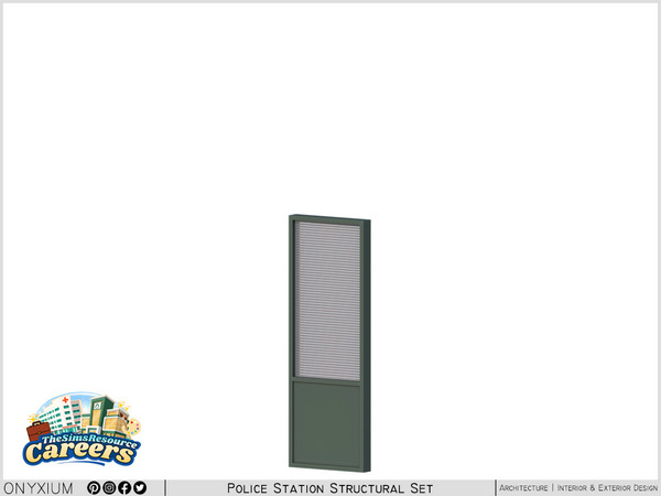 Sims 4 — CSI Modular Room Divider Panel With Shutter Short by Onyxium — Onyxium@TSR Design Workshop CSI Collection -