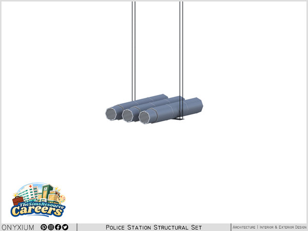 Sims 4 — CSI Suspended Modular Air Pipe Flat Medium by Onyxium — Onyxium@TSR Design Workshop CSI Collection - Belong To