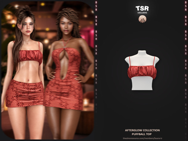 Sims 4 — Afterglow Collection - 2 Puffball Top BD1682 by busra-tr — - BD1682