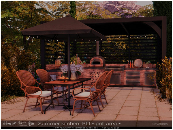 Sims 4 — Summer kitchen Pt1 Grill area by Severinka_ — A set of objects for decorating a veranda, patio, outdoor grill