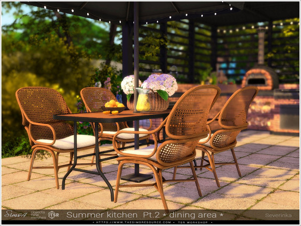 Sims 4 — Summer kitchen Pt2 Dining area by Severinka_ — A set of objects for decorating a veranda, patio, outdoor grill
