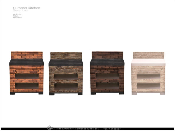 Sims 4 — Summer kitchen - center counter V2 by Severinka_ — A set of objects for decorating a veranda, patio, outdoor