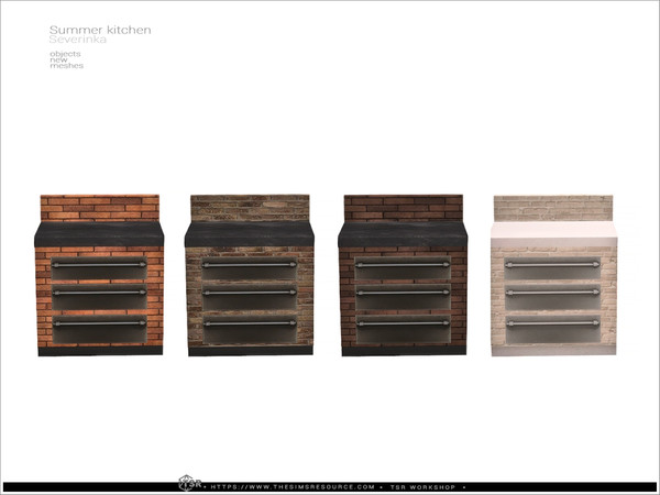 Sims 4 — Summer kitchen - center counter V3 by Severinka_ — A set of objects for decorating a veranda, patio, outdoor