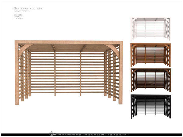 Sims 4 — Summer kitchen - pergola V2 by Severinka_ — A set of objects for decorating a veranda, patio, outdoor grill