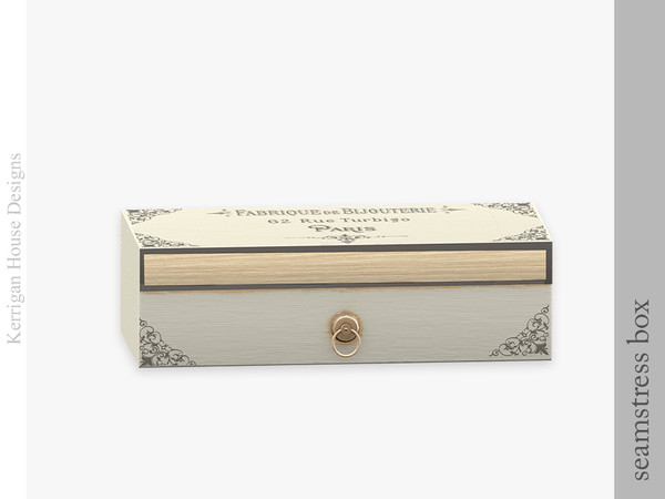 Sims 4 — Seamstress Box by kerriganhouse — Decorative objects for a seamstress or sewing hobbyist, with a vintage flare.