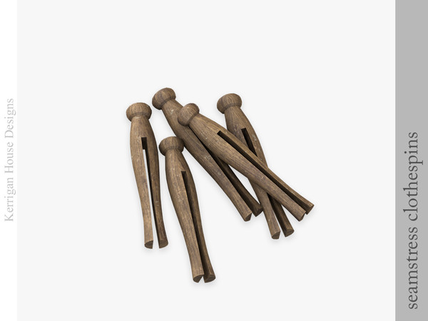 Sims 4 — Seamstress Clothespins by kerriganhouse — Decorative objects for a seamstress or sewing hobbyist, with a vintage