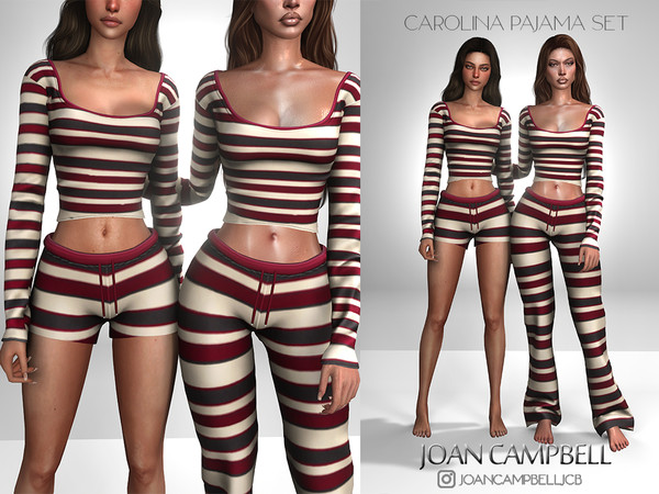 Sims 4 — CAROLINA TOP by Joan_Campbell_Beauty_ — INCLUDES: SHORTS (4 swatches)