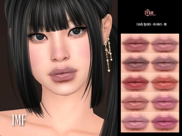 Sims 4 — IMF Candy Lipstick by IzzieMcFire — Candy Lipstick contains 10 colors in hq texture. Standalone item with