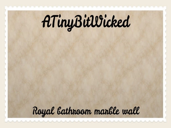 Sims 4 — Royal bathroom marble wall by ATinyBitWicked — Comes in 6 light colors with matching dark colors. Perfect for