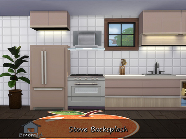 Sims 4 — Stove Backsplash S5 by Emerald — These stove backsplash are durable and luxurious options that provide rich