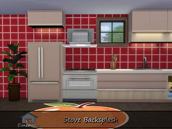 Sims 4 — Stove Backsplash S6 by Emerald — These stove backsplash are durable and luxurious options that provide rich