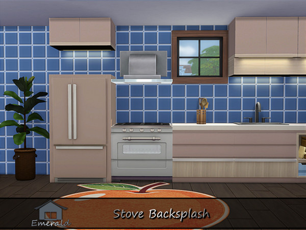Sims 4 — Stove Backsplash S7 by Emerald — These stove backsplash are durable and luxurious options that provide rich