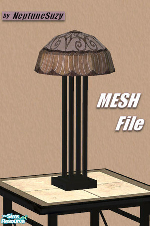 Sims 2 — The SimPatio Table Lamp - MESH by Neptunesuzy — Your Sims will Love this Wrought Iron Table Lamp! Perfect for