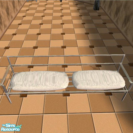 Sims 2 — Loft Entrance Bench by simmyfan2852 — New Mesh! A nice metal bench with soft and cozy seats!