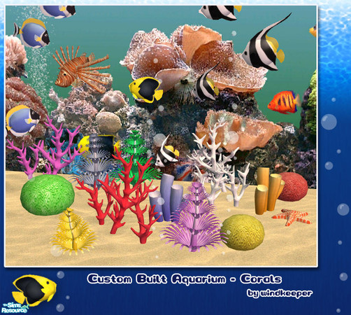 Sims 2 — Custom Built Aquarium - Corals by Windkeeper — Decorative corals for custom built aquariums. Set also includes